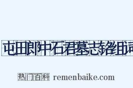 屯田郎中石君墓志铭组词是什么意思的图片
